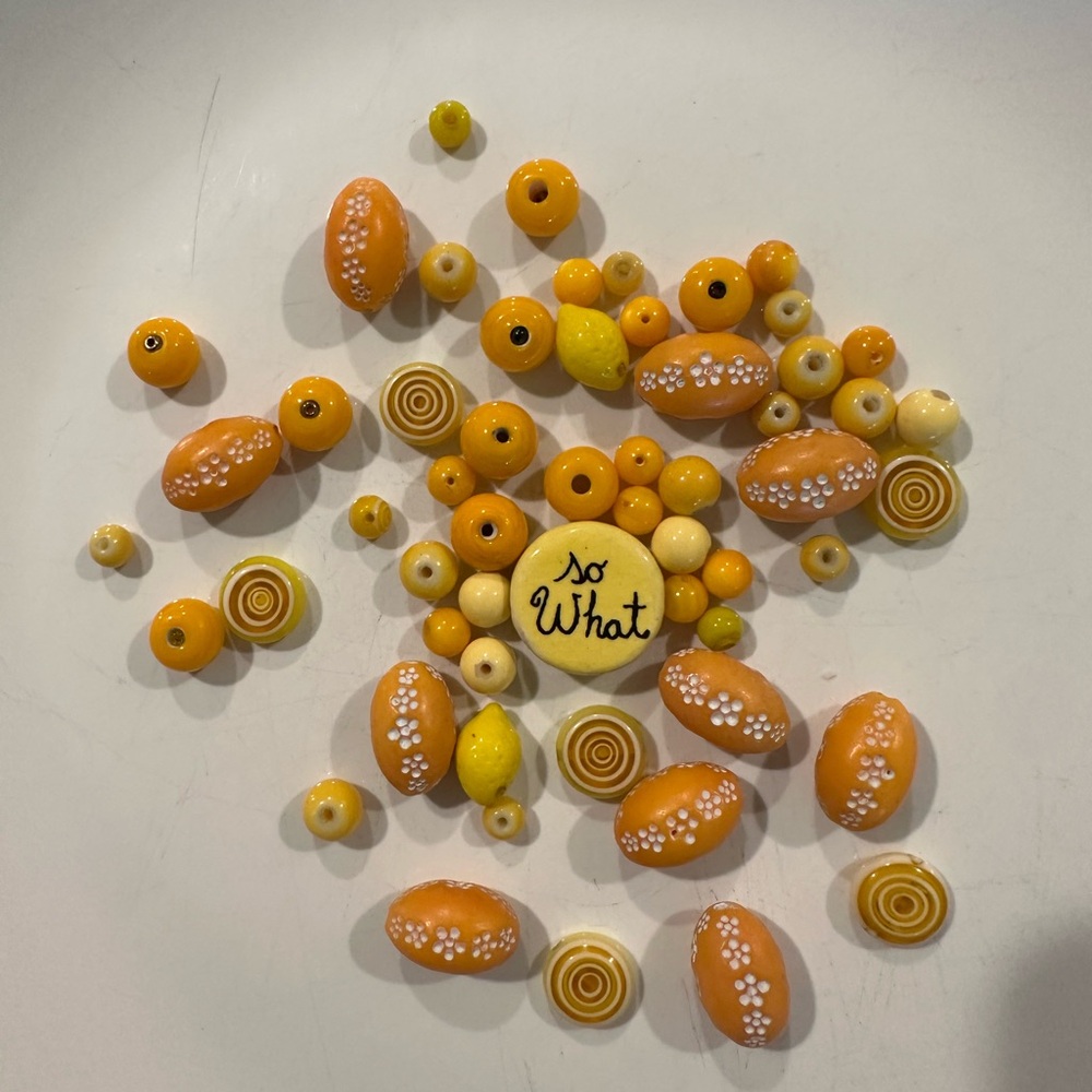 Orange and Yellow Bead lot for jewelry making - Picture 8 of 10